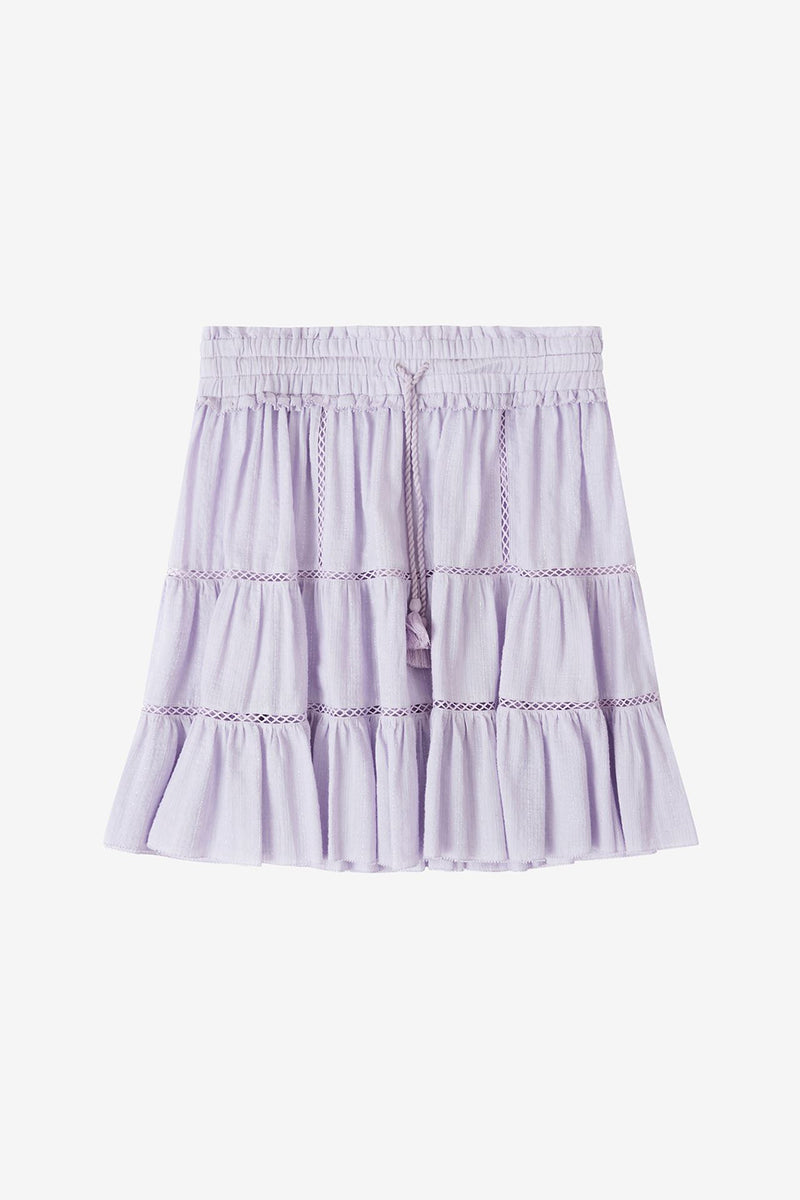 LIOLINE COTTON AND LINEN SKIRT IN LILAC