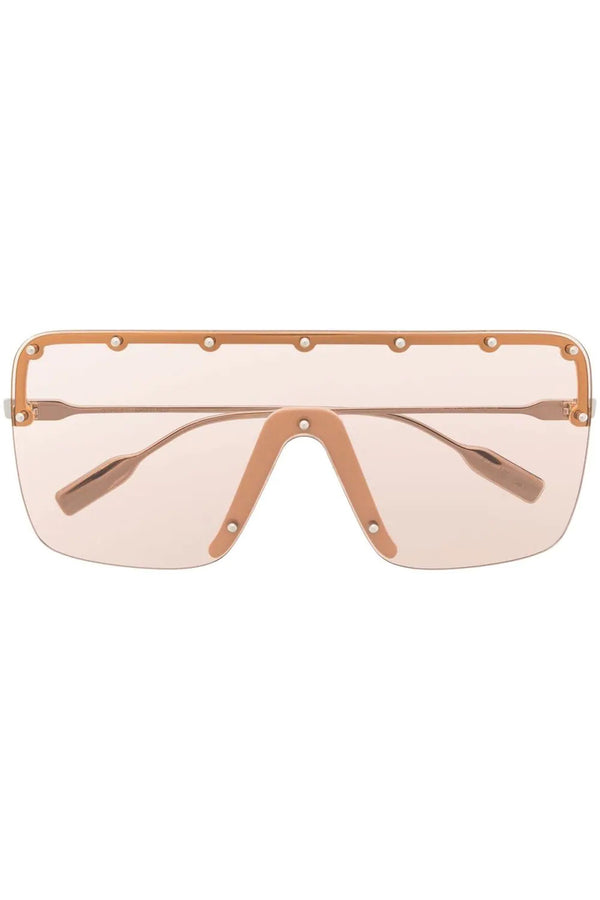 GG MASK SUNGLASSES IN GOLD WITH PINK LENSES
