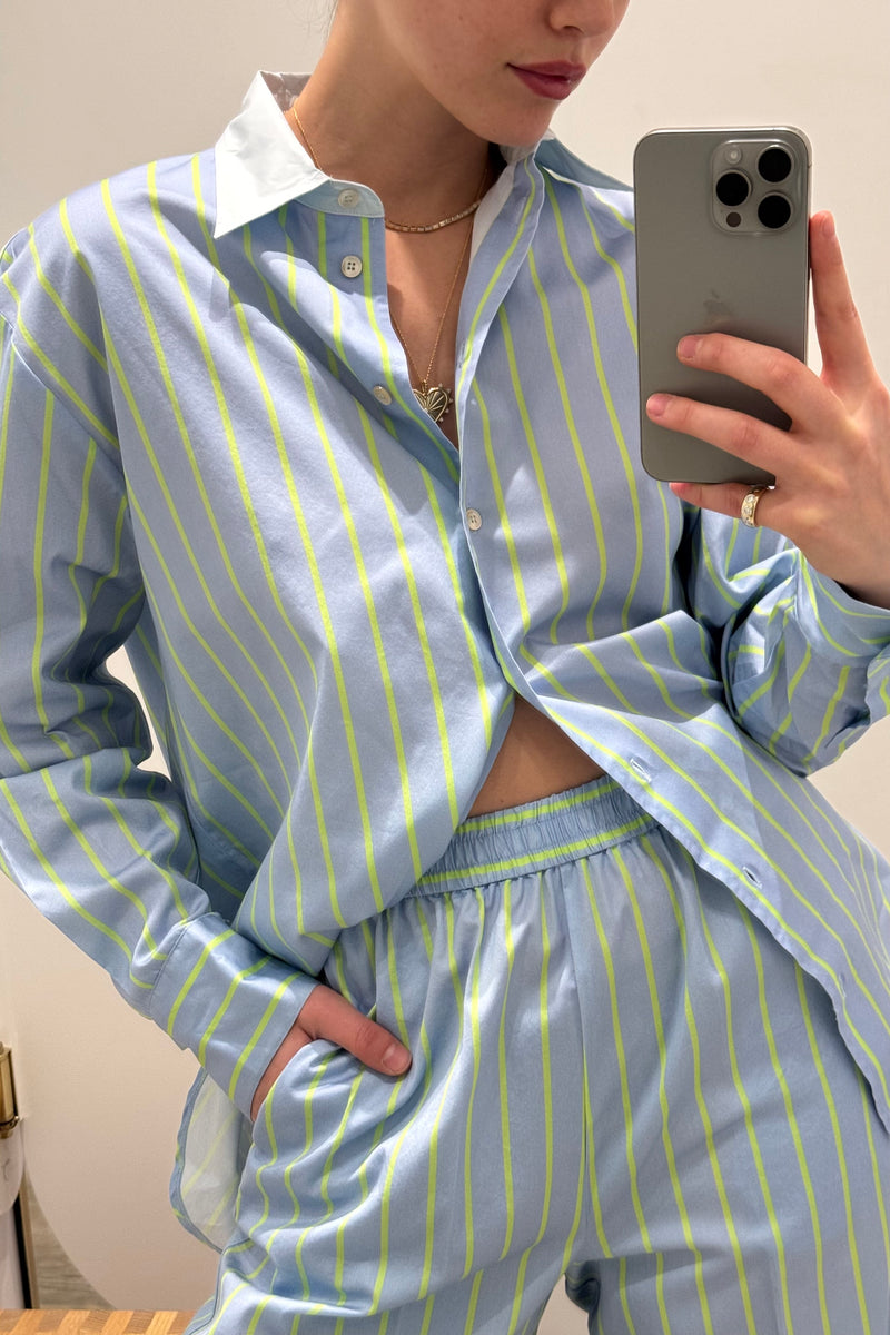 CHIC SATIN STRIPE SHIRT