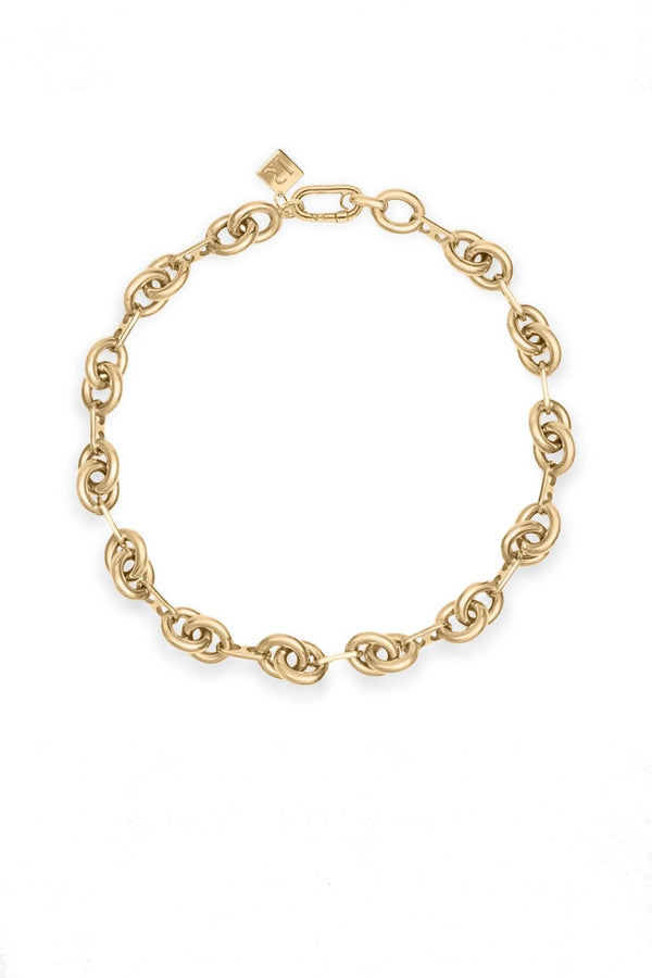 ETTORE NECKLACE W/ ROUND CRISS-CROSS LINKS