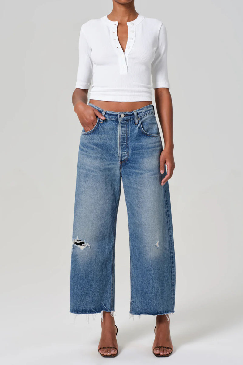 AYLA RAW HEM CROP DENIM