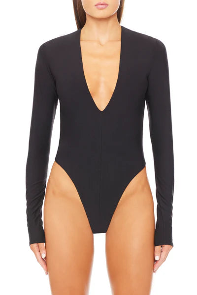 LONG SLEEVE DEEP V BODYSUIT