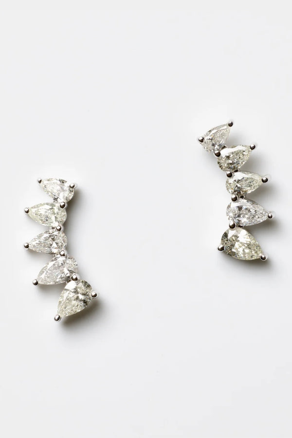 PEAR DIAMOND FAN EARRINGS