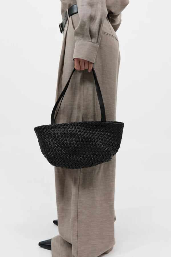 PETITE WOVEN TRAPEZE BAG