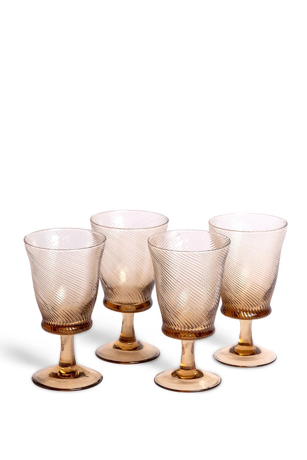 SPIRAL WINE GLASSES, SET OF 4