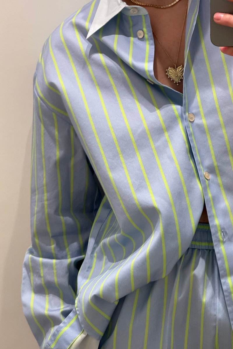 CHIC SATIN STRIPE SHIRT