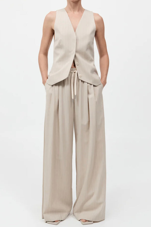 PINSTRIPE DRAWSTRING PANTS