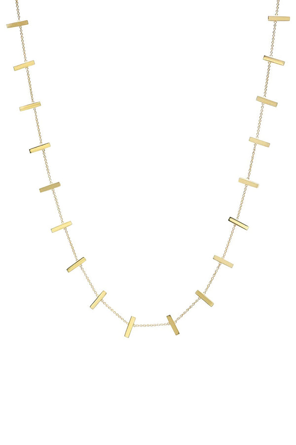 GOLD CROSS BAR NECKLACE