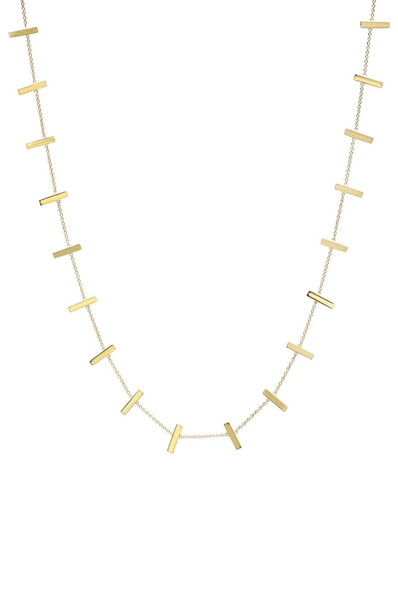 GOLD CROSS BAR NECKLACE