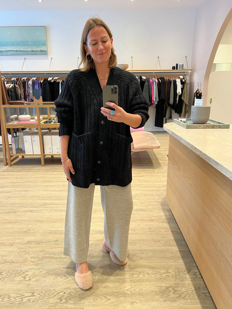 RIB SADDLE CARDIGAN