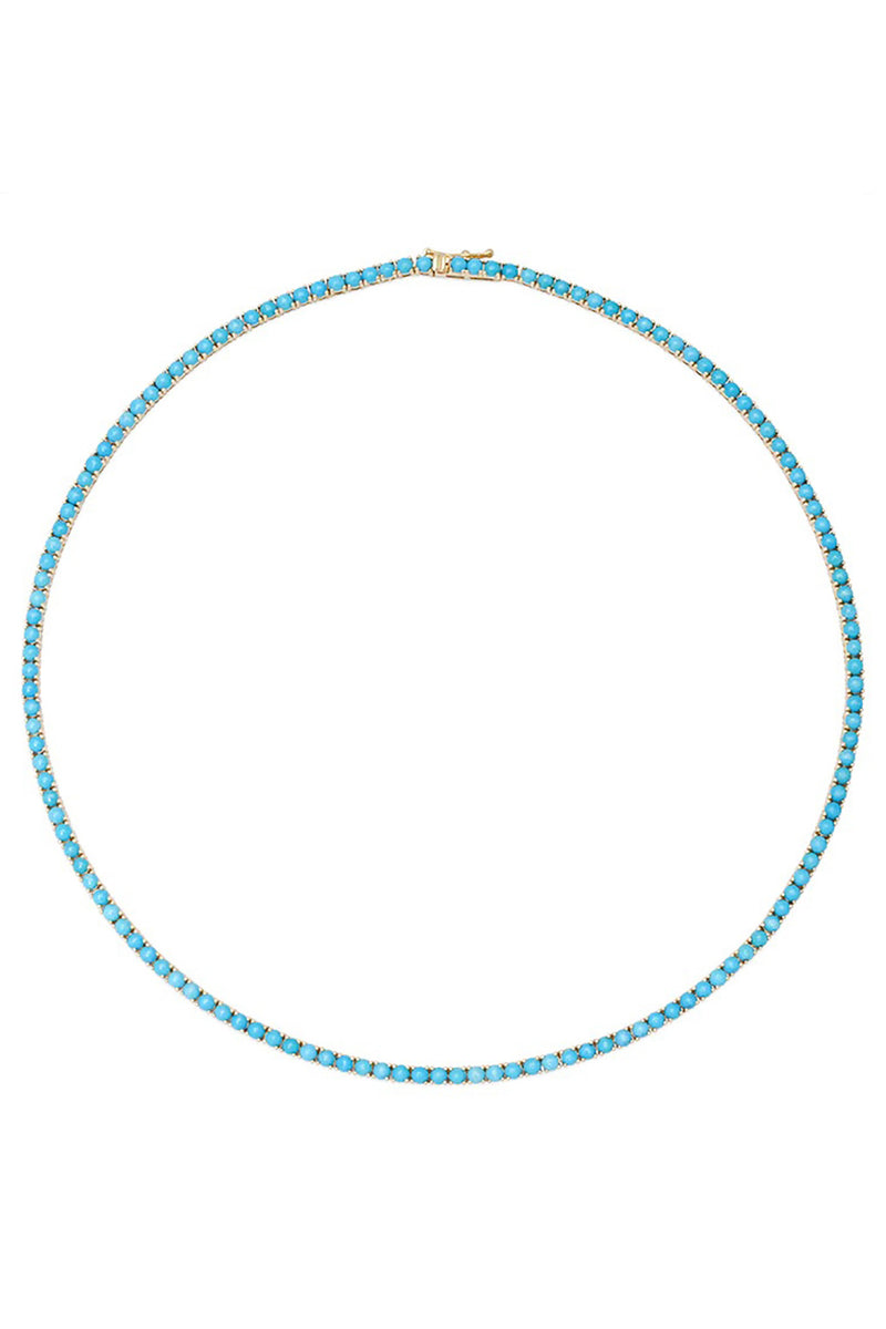 LARGE 18" 4-PRONG TURQUOISE TENNIS NECKLACE