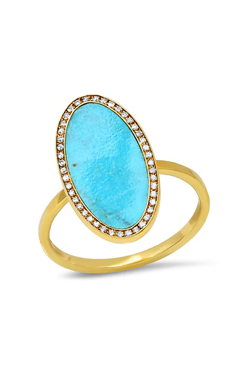 TURQUOISE INLAY OVAL RING