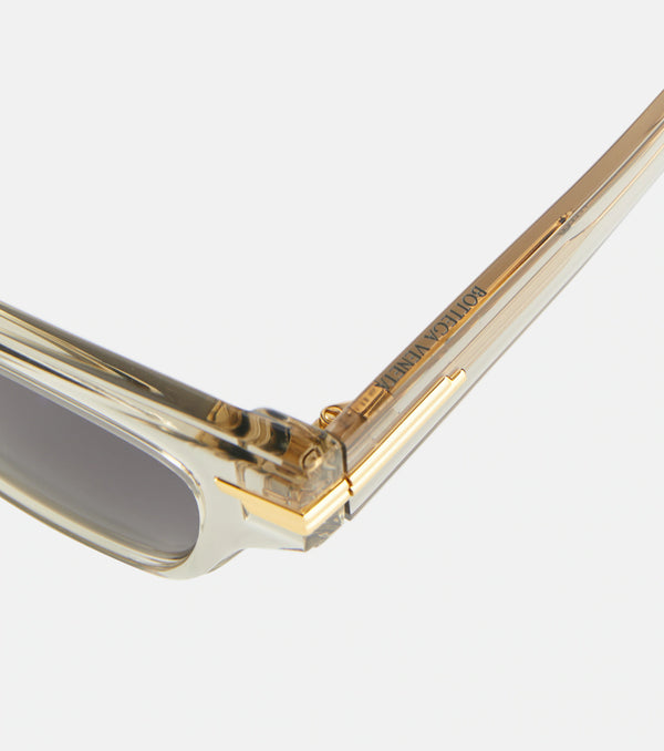 MITRE ACETATE RECTANGLE TRANSPARENT SUNGLASSES IN BEIGE