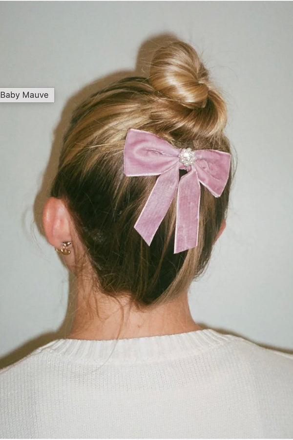 MINI ICONIC VELVET BOW BARRETTE