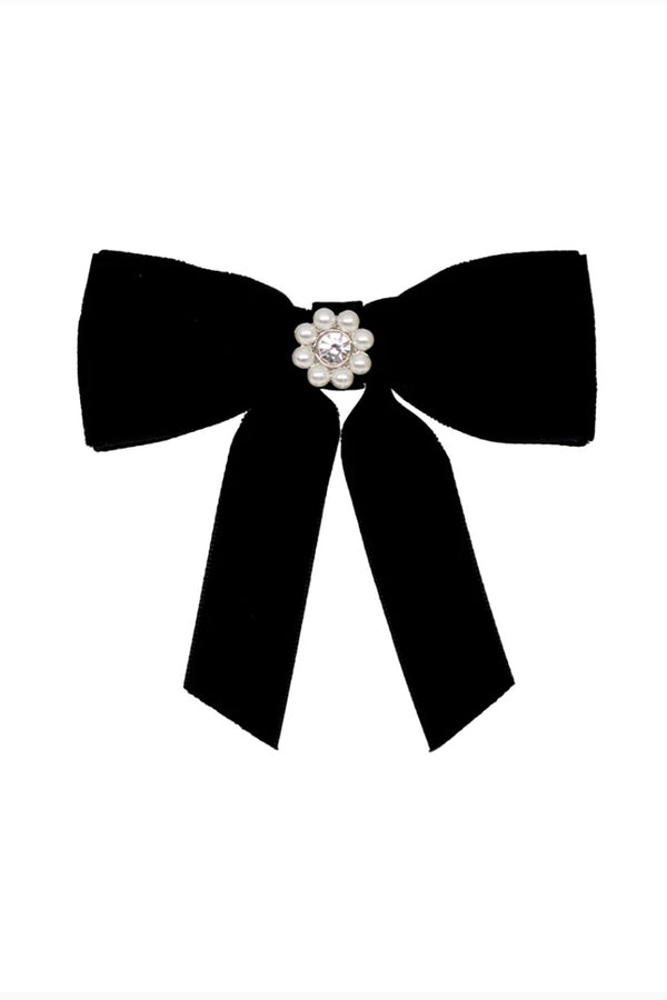 MINI ICONIC VELVET BOW BARRETTE