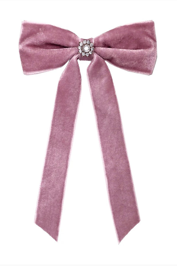 ICONIC VELVET BOW BARRETTE