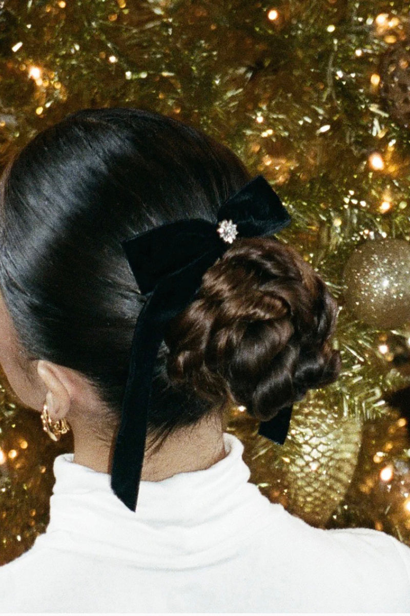 ICONIC VELVET BOW BARRETTE