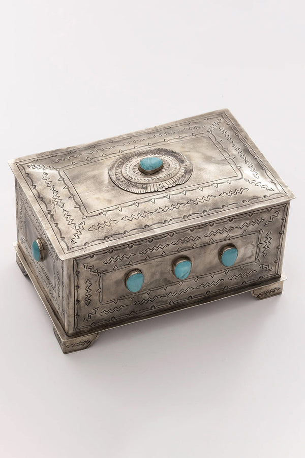 STONE BOX WITH TURQUOISE