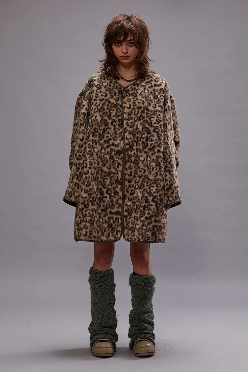 LEOPARD TAPED LINER COAT *pre-order*