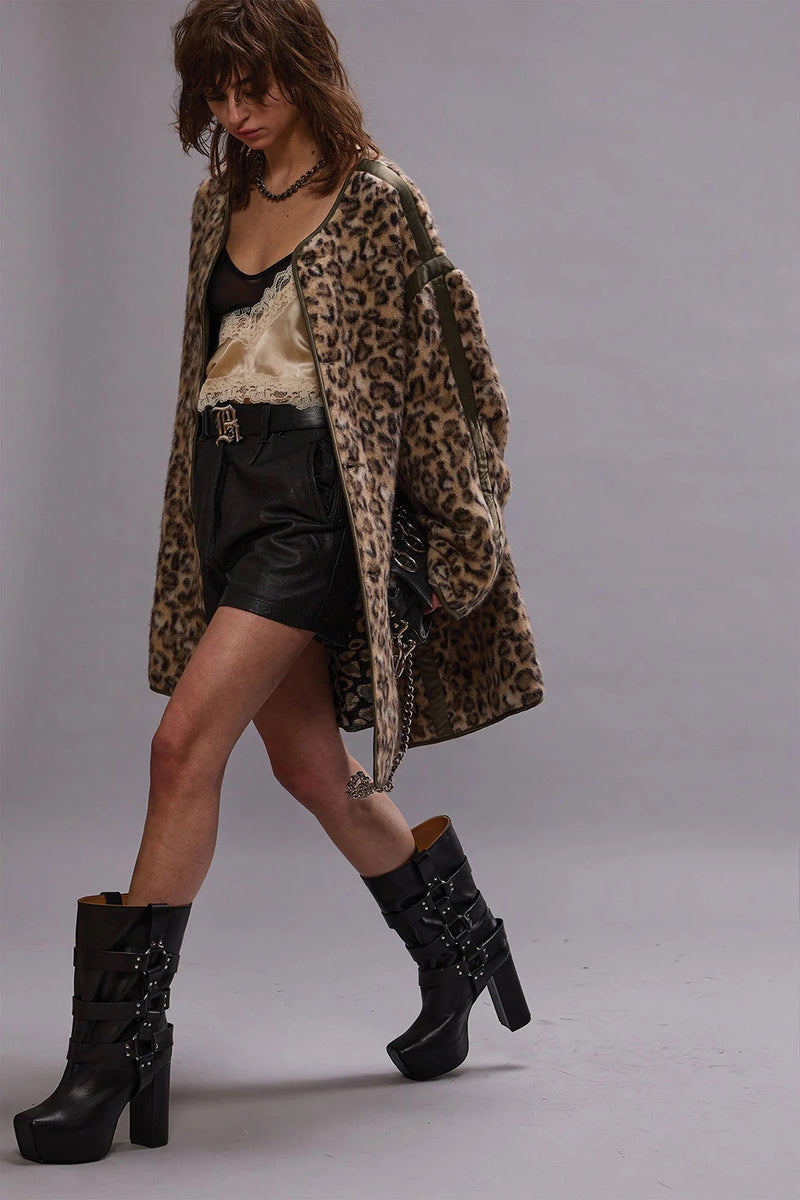 LEOPARD TAPED LINER COAT *pre-order*