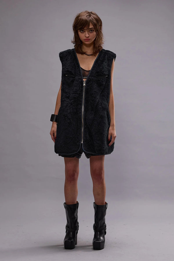 ZIPPERED FUR VEST