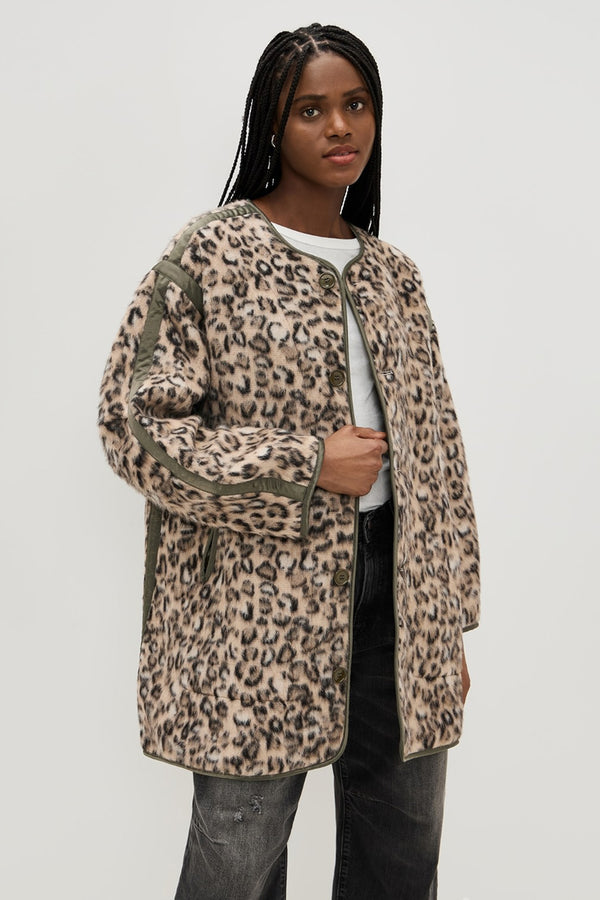 LEOPARD TAPED LINER COAT