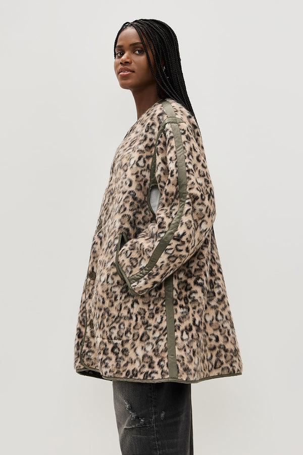 LEOPARD TAPED LINER COAT