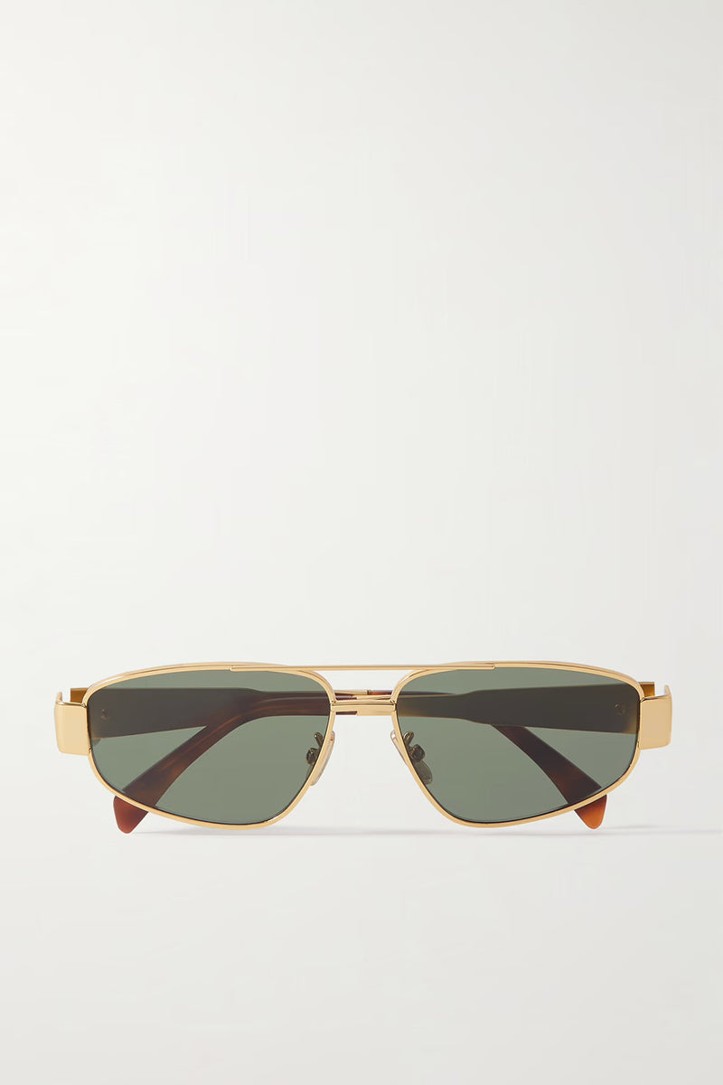 TRIOMPHE AVIATOR-STYLE METAL AND ACETATE SUNGLASSES