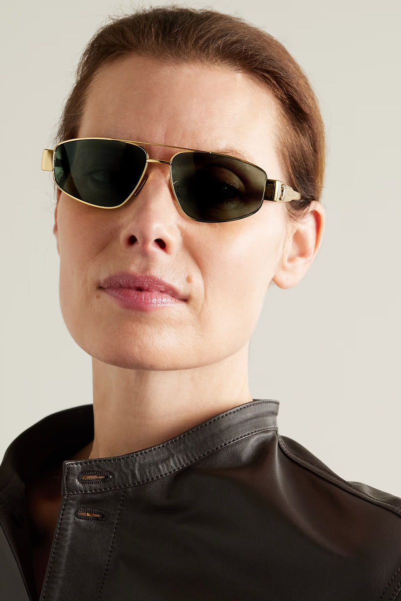 TRIOMPHE AVIATOR-STYLE METAL AND ACETATE SUNGLASSES