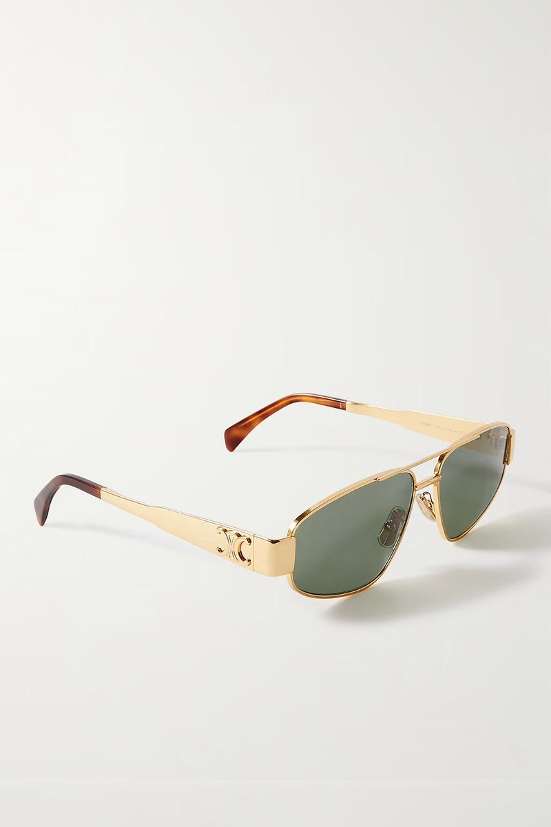 TRIOMPHE AVIATOR-STYLE METAL AND ACETATE SUNGLASSES