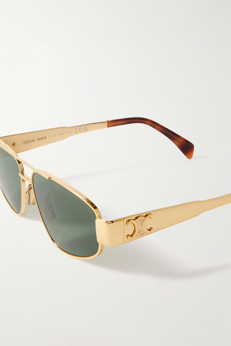 TRIOMPHE AVIATOR-STYLE METAL AND ACETATE SUNGLASSES