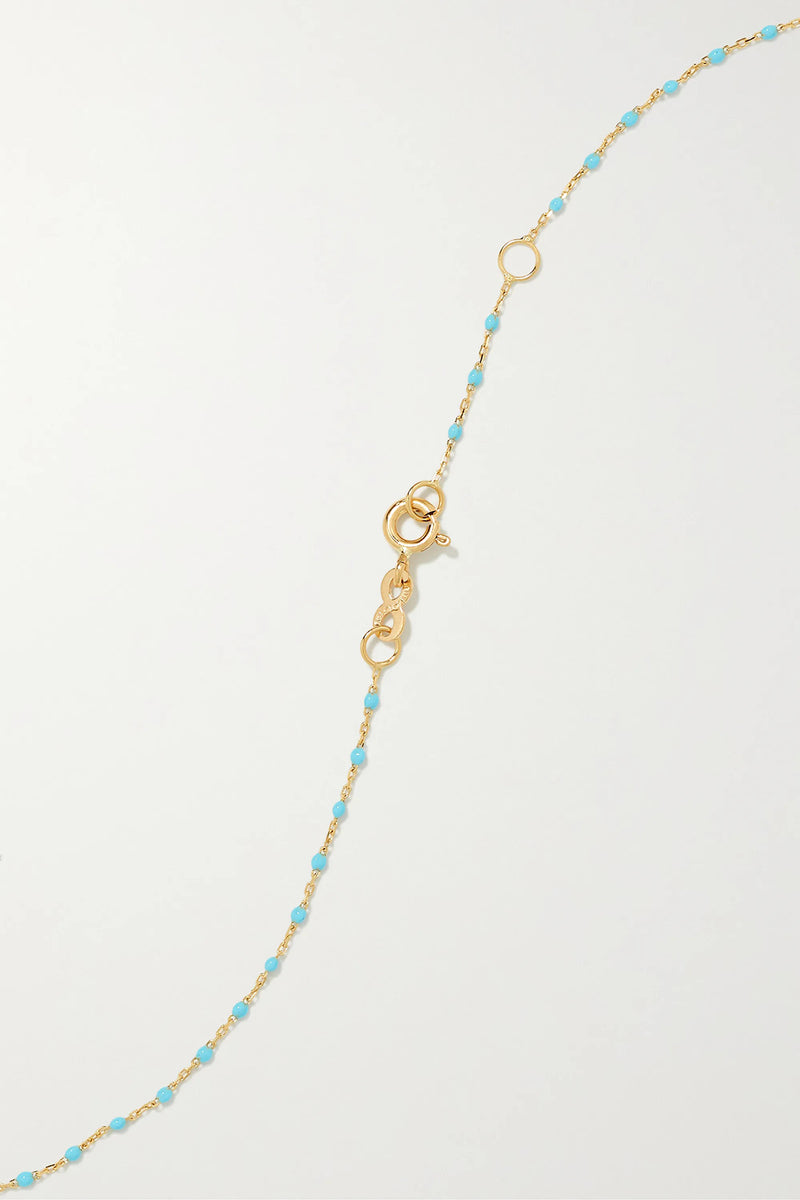 MINI GIGI Y PARTY LARIAT NECKLACE IN TURQUOISE GREEN