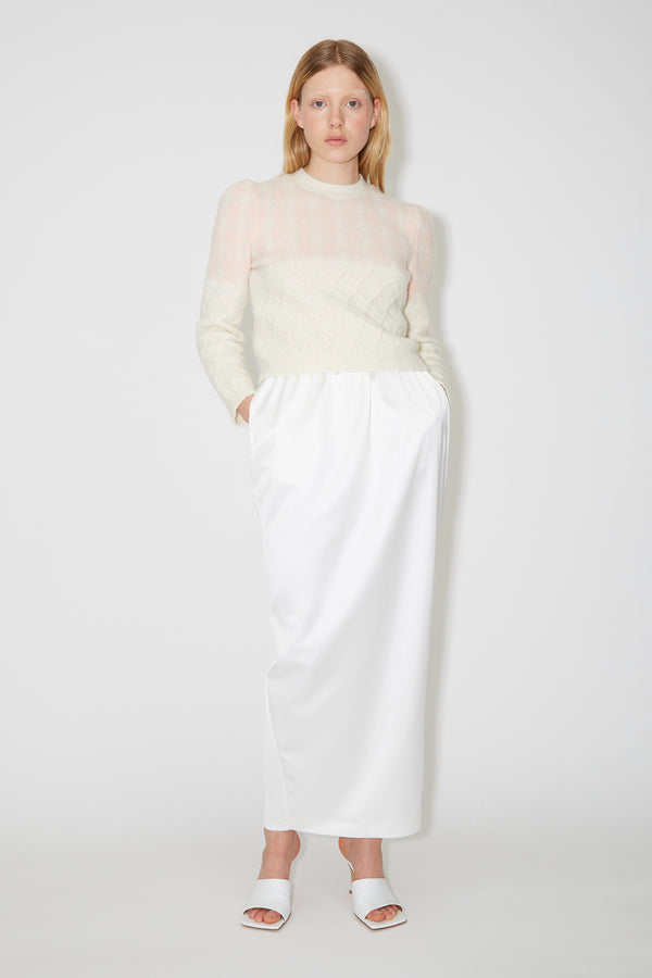 HELEN SILK SKIRT IN SNOW WHITE