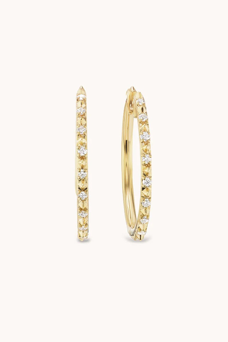LARGE GUIDING LIGHT HOOP EARRINGS IN 14K YELLOW GOLD AND DIAMONDS