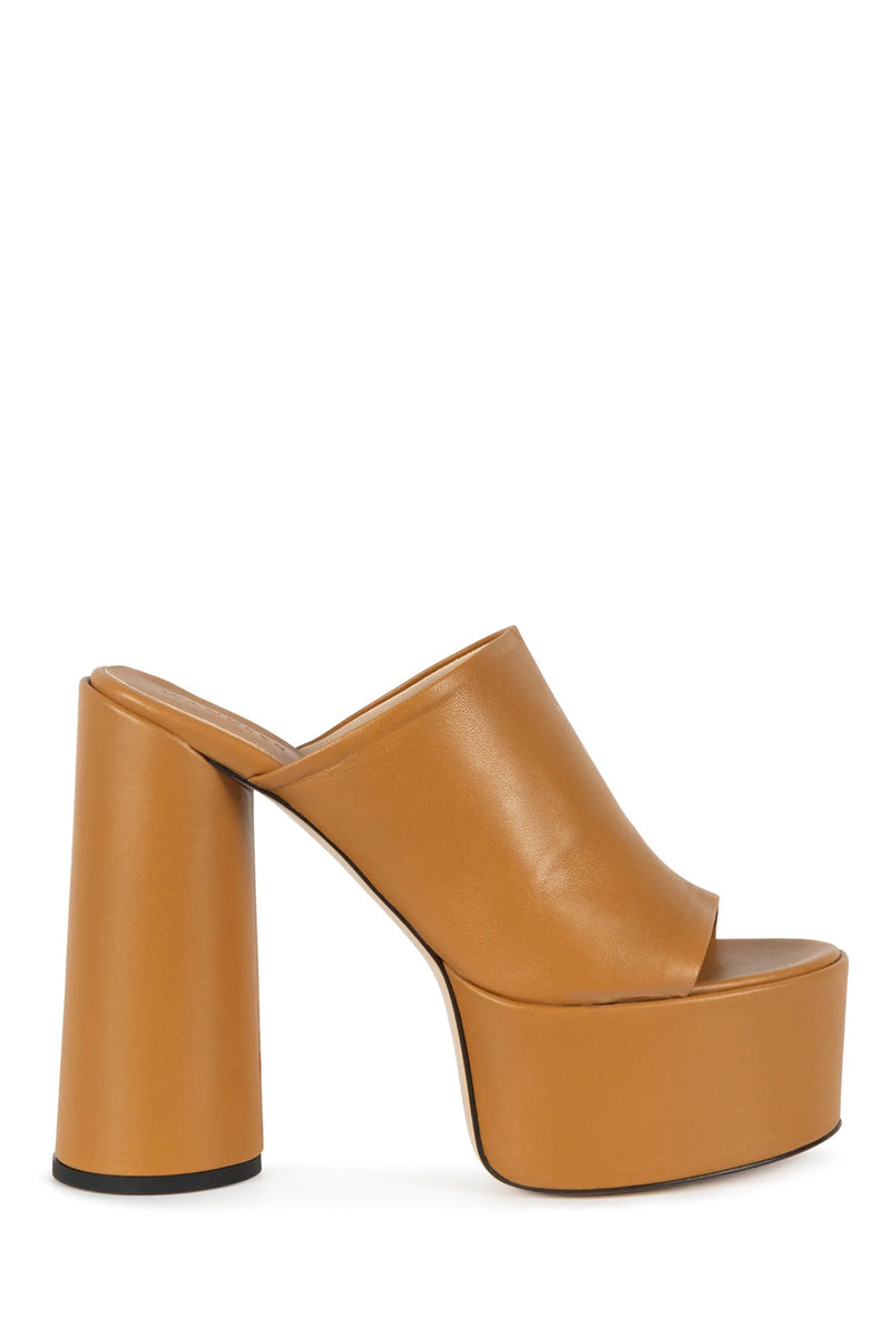 ELECTRA LEATHER PLATFORM IN SPARROW BROWN