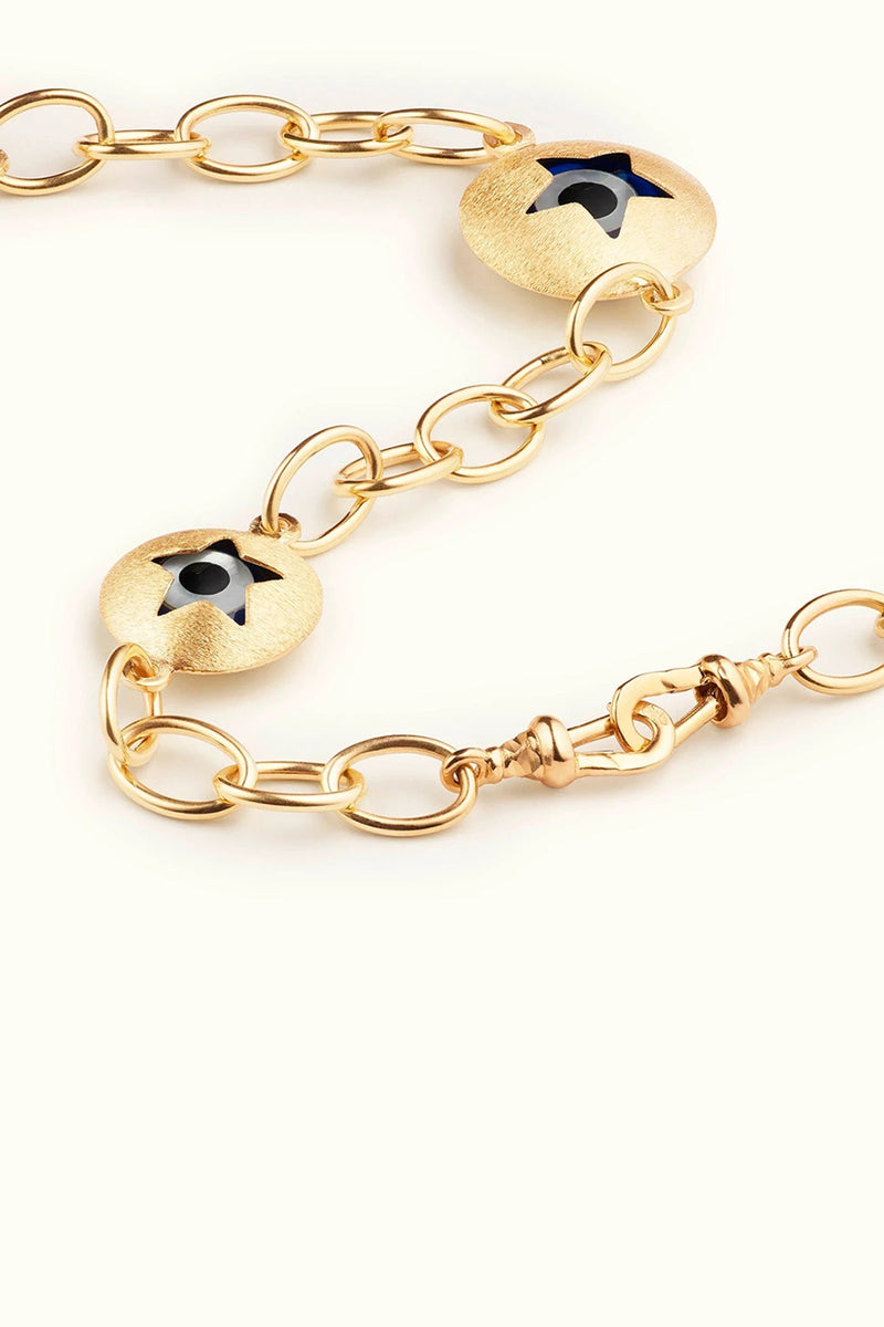 EVIL EYE CHAIN NECKLACE 37CM