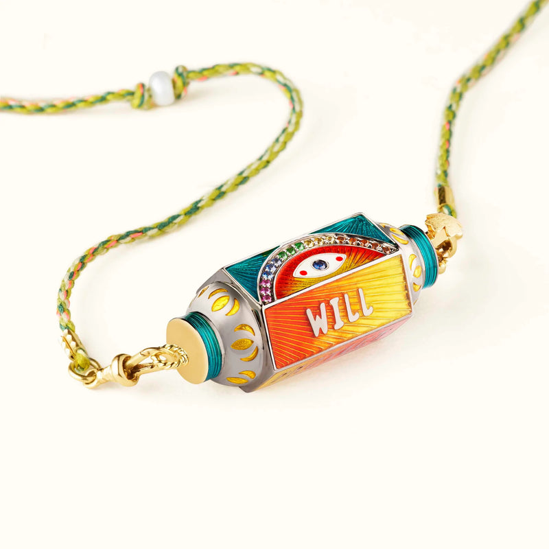 GRANDE EYE WILL LOCKET - YELLOW AND ORANGE
