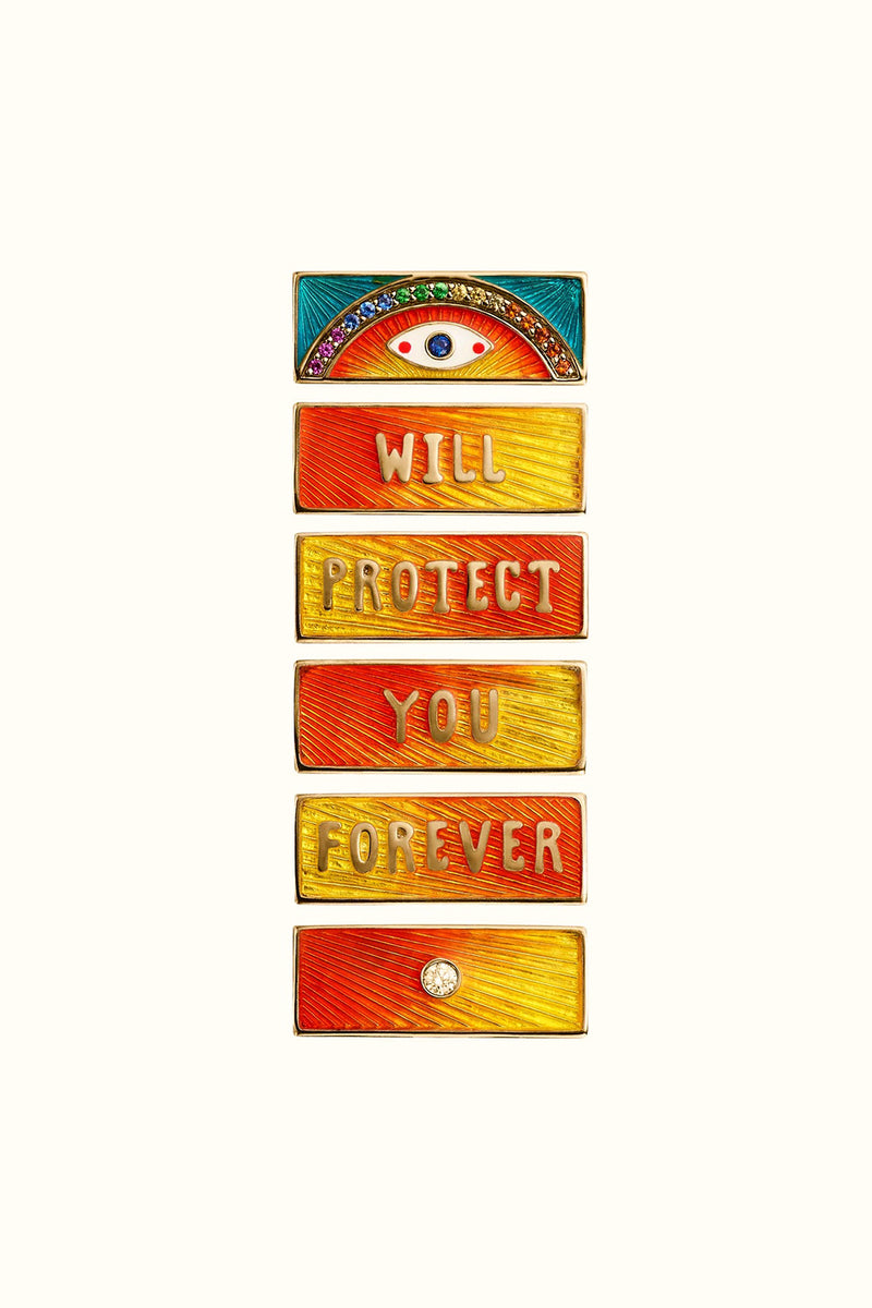 GRANDE EYE WILL LOCKET - YELLOW AND ORANGE