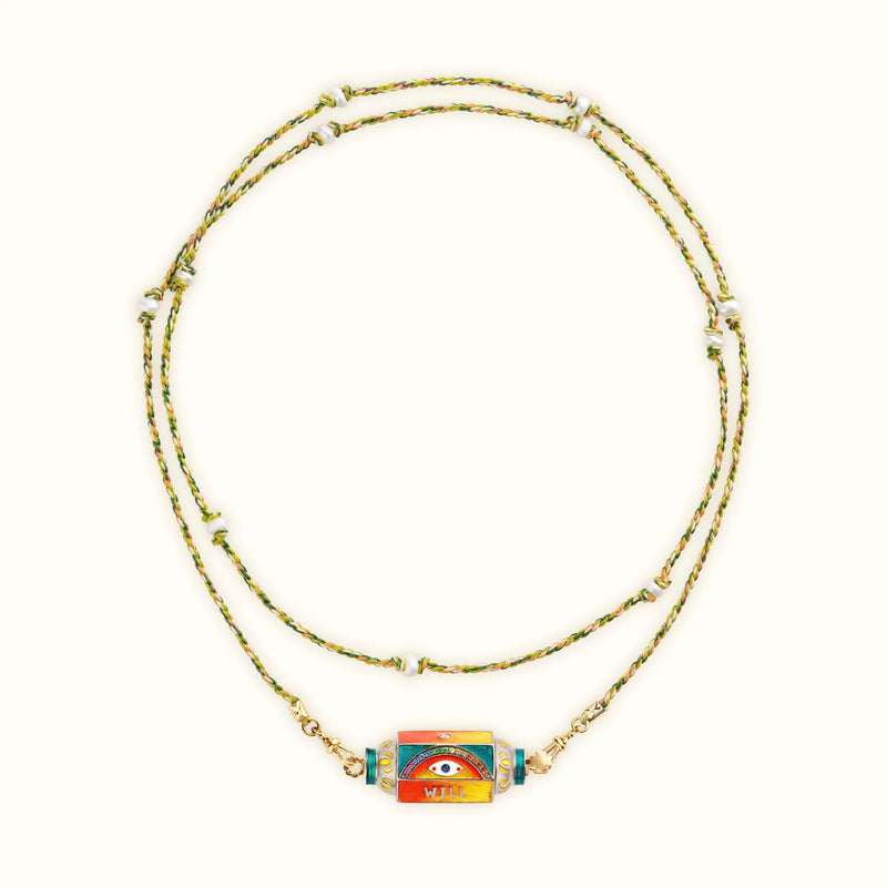 GRANDE EYE WILL LOCKET - YELLOW AND ORANGE