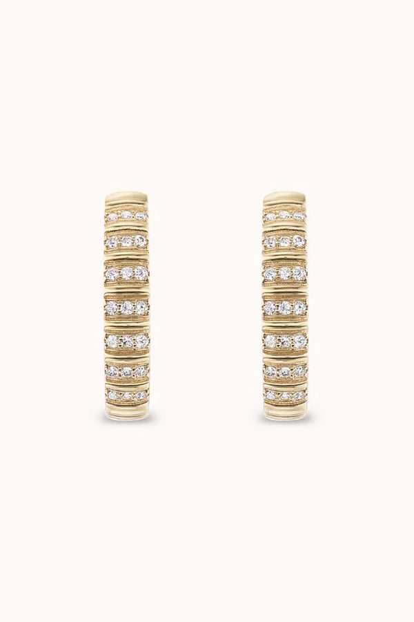 JULI HOOP EARRINGS IN 14K YELLOW GOLD AND DIAMONDS