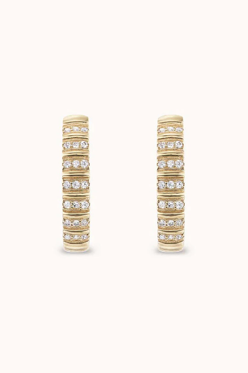 JULI HOOP EARRINGS IN 14K YELLOW GOLD AND DIAMONDS
