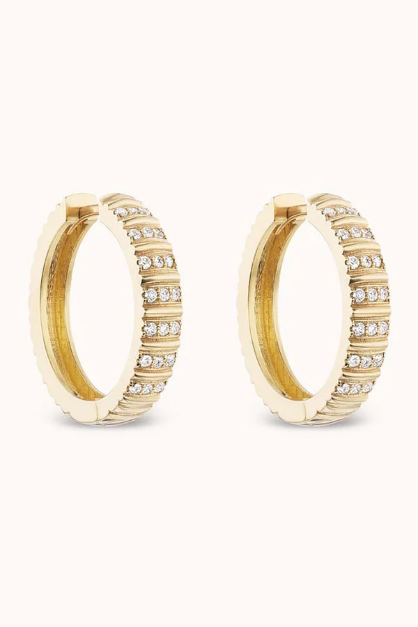 JULI HOOP EARRINGS IN 14K YELLOW GOLD AND DIAMONDS