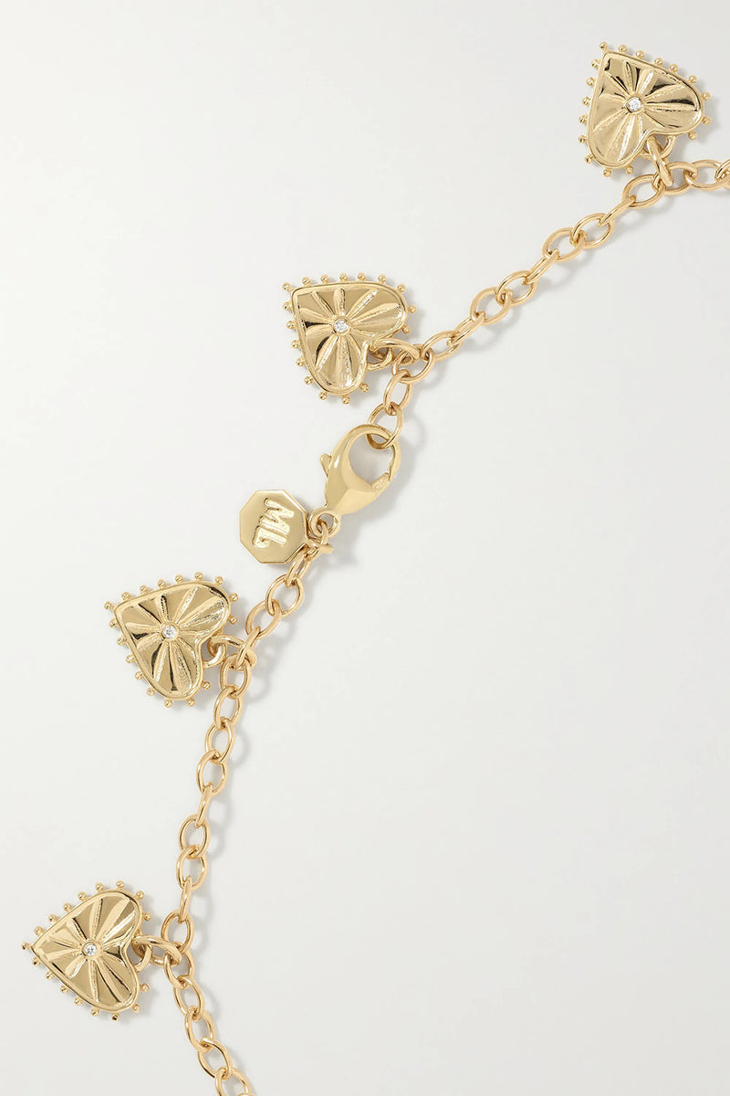 MULTI HEART ANKLET IN 18K YELLOW GOLD
