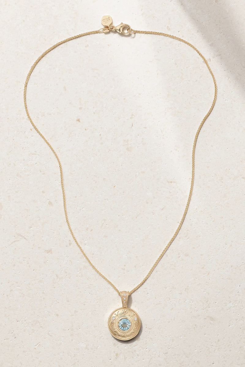 SOUTHWESTERN ROUND CHARM IN AQUAMARINE
