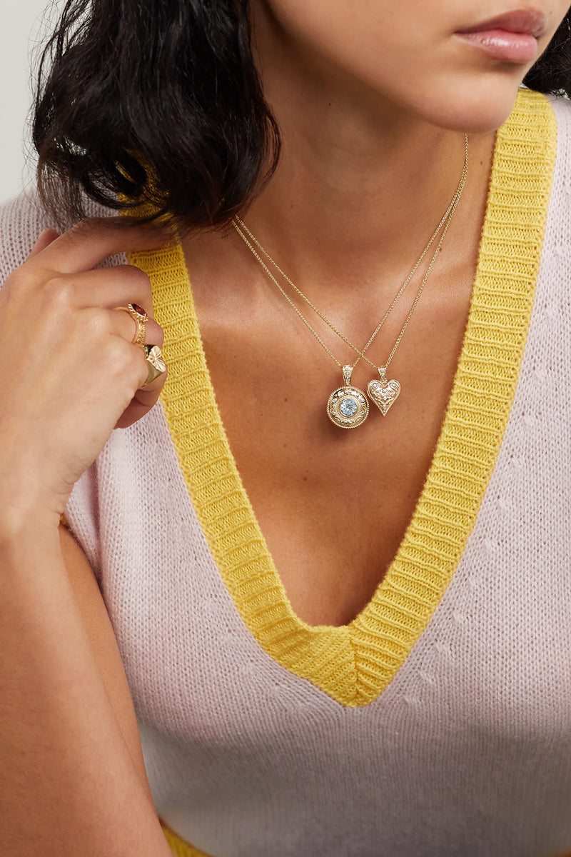 SOUTHWESTERN ROUND CHARM IN AQUAMARINE
